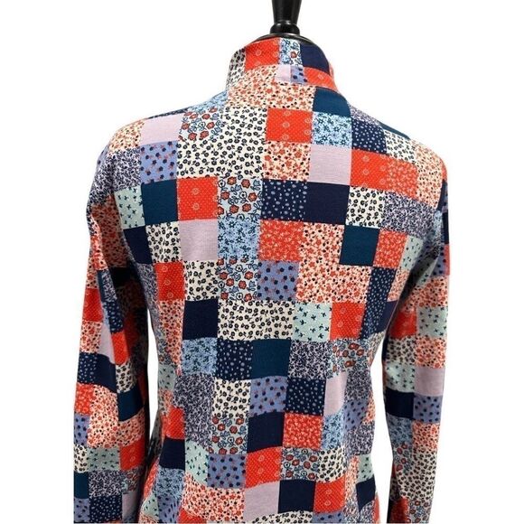 LAND’S End Vintage Patchwork Floral Mock Turtleneck Sz S - Picture 7 of 11